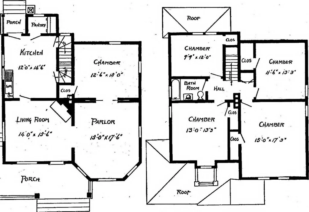 An illustration from Lumberman's house plan book : being a collection of one hundred absolutely new and attractive plans never before published, together with a selection of one hundred of our most popular houses published heretofore ... : 200 house plans, 1907, leaf 134