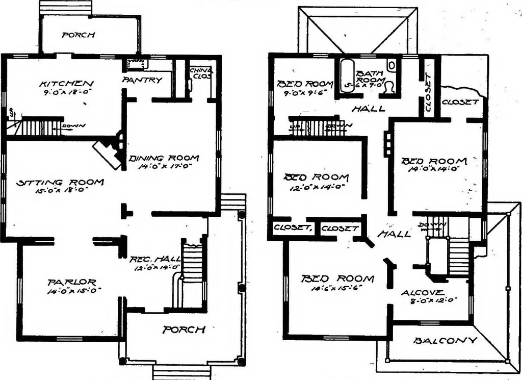 An illustration from Lumberman's house plan book : being a collection of one hundred absolutely new and attractive plans never before published, together with a selection of one hundred of our most popular houses published heretofore ... : 200 house plans, 1907, leaf 137