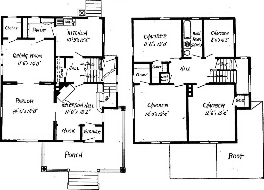 An illustration from Lumberman's house plan book : being a collection of one hundred absolutely new and attractive plans never before published, together with a selection of one hundred of our most popular houses published heretofore ... : 200 house plans, 1907, leaf 163