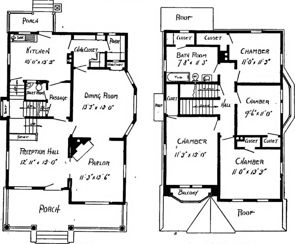 An illustration from Lumberman's house plan book : being a collection of one hundred absolutely new and attractive plans never before published, together with a selection of one hundred of our most popular houses published heretofore ... : 200 house plans, 1907, leaf 164