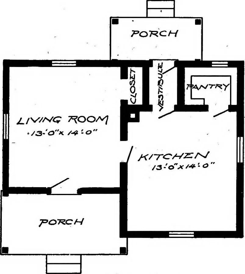 An illustration from Lumberman's house plan book : being a collection of one hundred absolutely new and attractive plans never before published, together with a selection of one hundred of our most popular houses published heretofore ... : 200 house plans, 1907, leaf 166