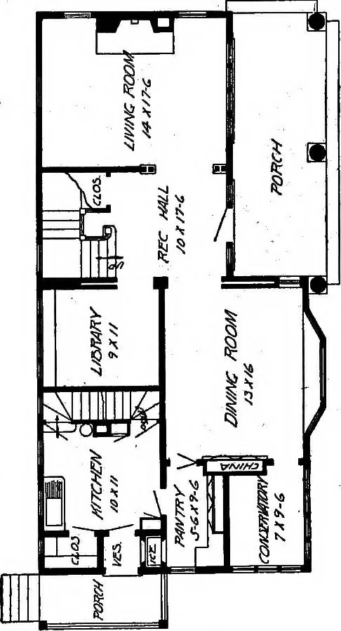 An illustration from Lumberman's house plan book : being a collection of one hundred absolutely new and attractive plans never before published, together with a selection of one hundred of our most popular houses published heretofore ... : 200 house plans, 1907, leaf 17