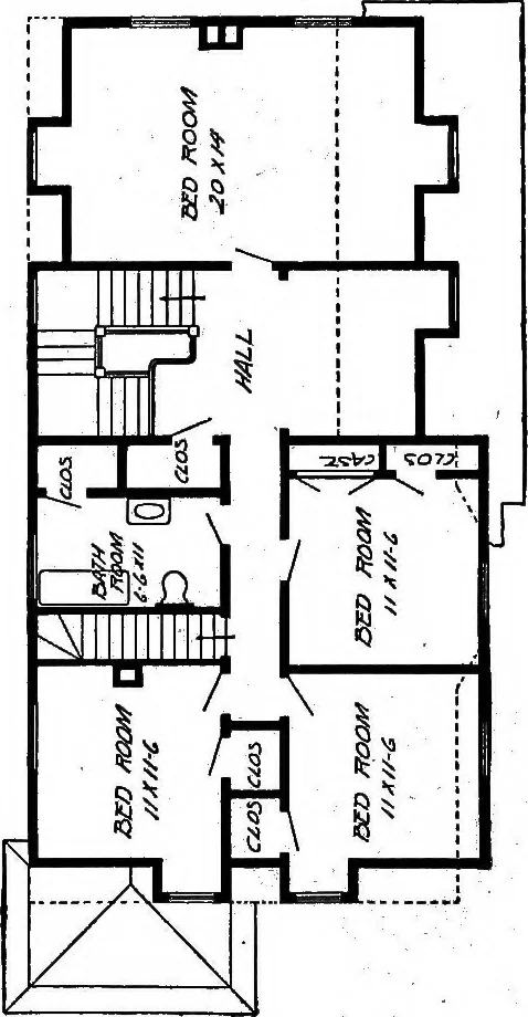An illustration from Lumberman's house plan book : being a collection of one hundred absolutely new and attractive plans never before published, together with a selection of one hundred of our most popular houses published heretofore ... : 200 house plans, 1907, leaf 17