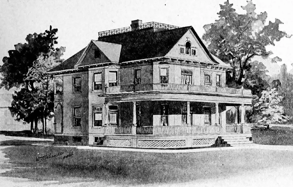 An illustration from Lumberman's house plan book : being a collection of one hundred absolutely new and attractive plans never before published, together with a selection of one hundred of our most popular houses published heretofore ... : 200 house plans, 1907, leaf 176