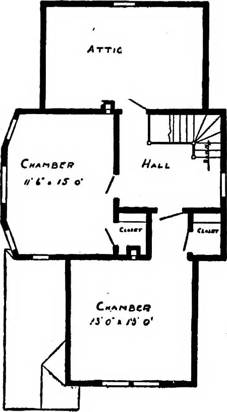 An illustration from Lumberman's house plan book : being a collection of one hundred absolutely new and attractive plans never before published, together with a selection of one hundred of our most popular houses published heretofore ... : 200 house plans, 1907, leaf 178