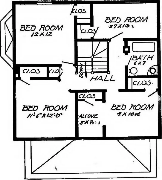An illustration from Lumberman's house plan book : being a collection of one hundred absolutely new and attractive plans never before published, together with a selection of one hundred of our most popular houses published heretofore ... : 200 house plans, 1907, leaf 18