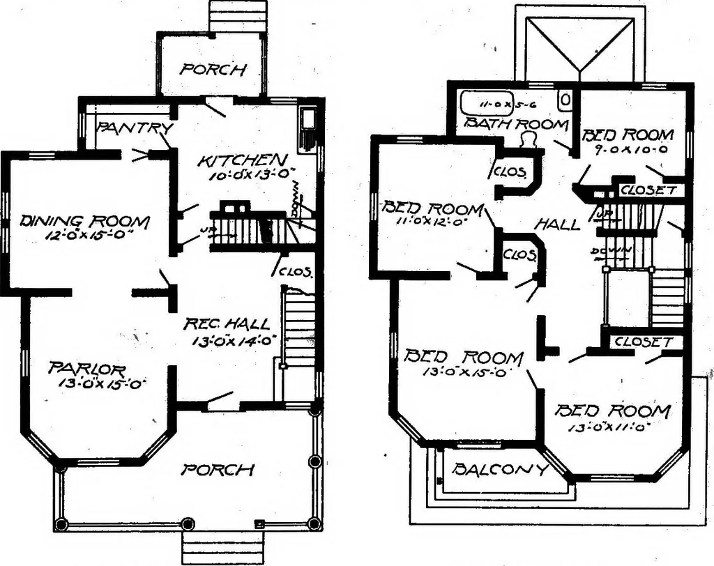 An illustration from Lumberman's house plan book : being a collection of one hundred absolutely new and attractive plans never before published, together with a selection of one hundred of our most popular houses published heretofore ... : 200 house plans, 1907, leaf 186