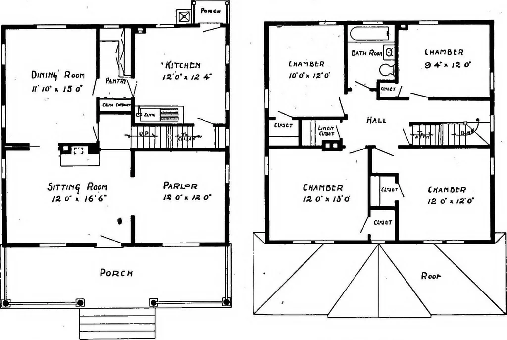 An illustration from Lumberman's house plan book : being a collection of one hundred absolutely new and attractive plans never before published, together with a selection of one hundred of our most popular houses published heretofore ... : 200 house plans, 1907, leaf 187