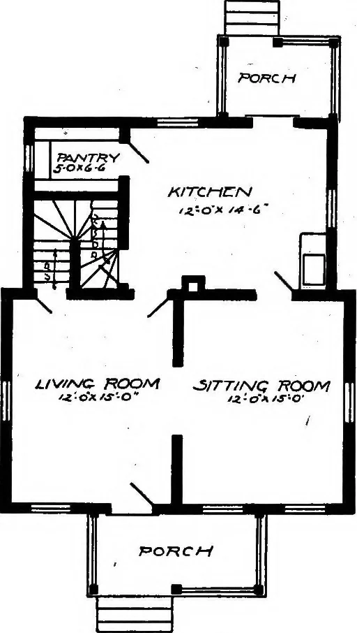 An illustration from Lumberman's house plan book : being a collection of one hundred absolutely new and attractive plans never before published, together with a selection of one hundred of our most popular houses published heretofore ... : 200 house plans, 1907, leaf 188