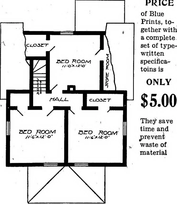 An illustration from Lumberman's house plan book : being a collection of one hundred absolutely new and attractive plans never before published, together with a selection of one hundred of our most popular houses published heretofore ... : 200 house plans, 1907, leaf 188