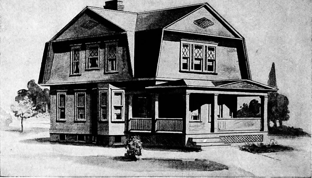 An illustration from Lumberman's house plan book : being a collection of one hundred absolutely new and attractive plans never before published, together with a selection of one hundred of our most popular houses published heretofore ... : 200 house plans, 1907, leaf 189
