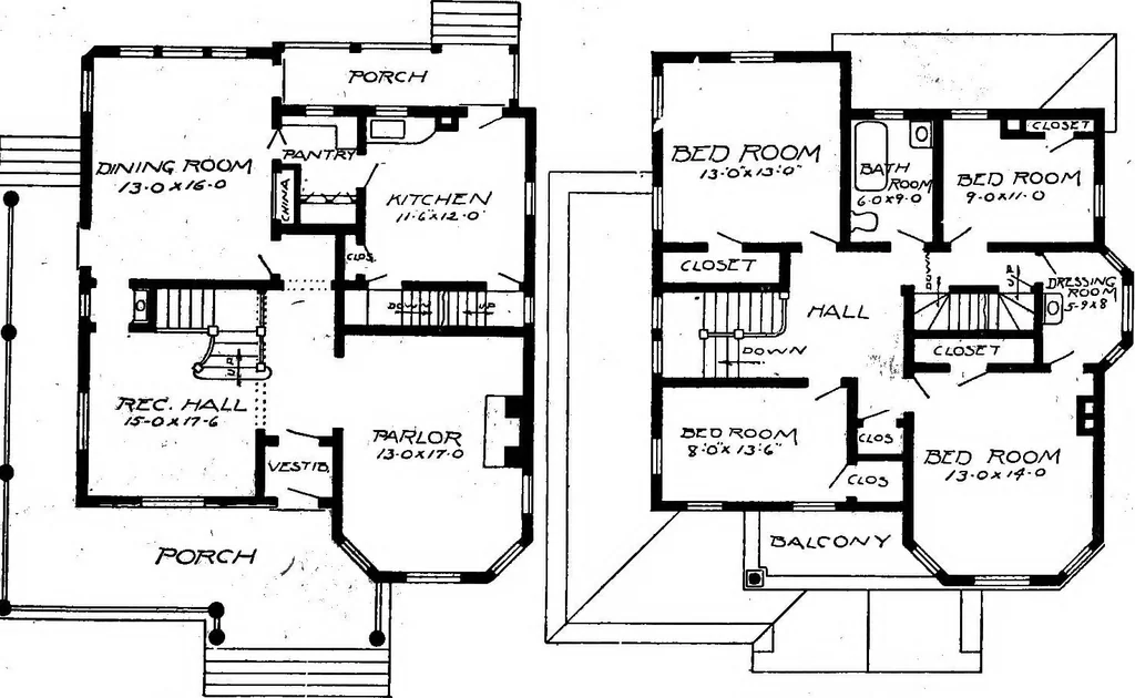 An illustration from Lumberman's house plan book : being a collection of one hundred absolutely new and attractive plans never before published, together with a selection of one hundred of our most popular houses published heretofore ... : 200 house plans, 1907, leaf 198