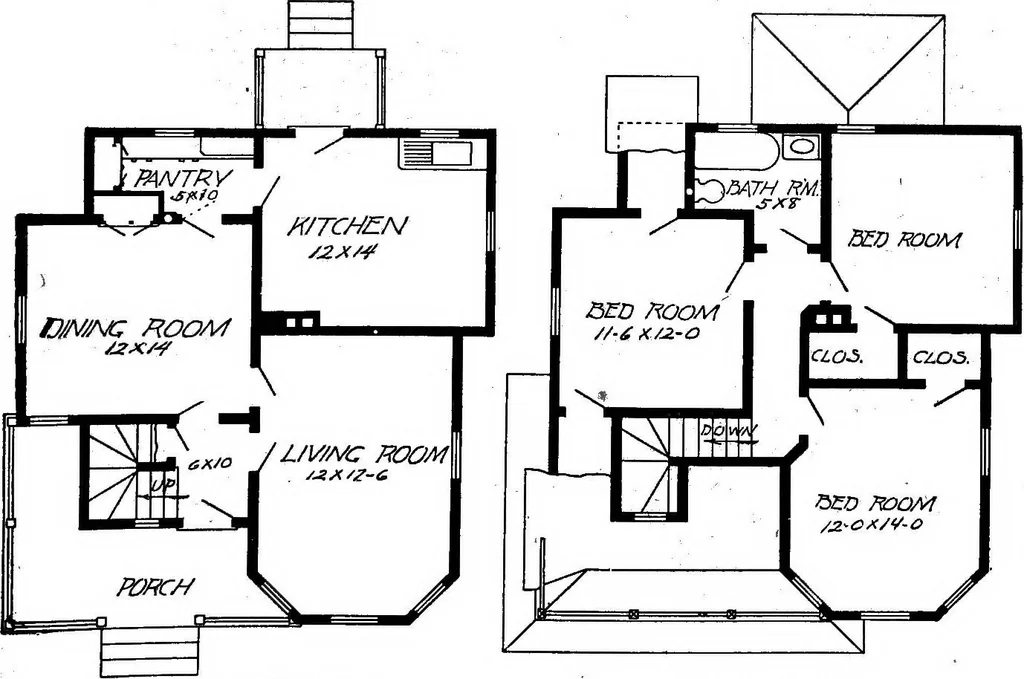 An illustration from Lumberman's house plan book : being a collection of one hundred absolutely new and attractive plans never before published, together with a selection of one hundred of our most popular houses published heretofore ... : 200 house plans, 1907, leaf 20