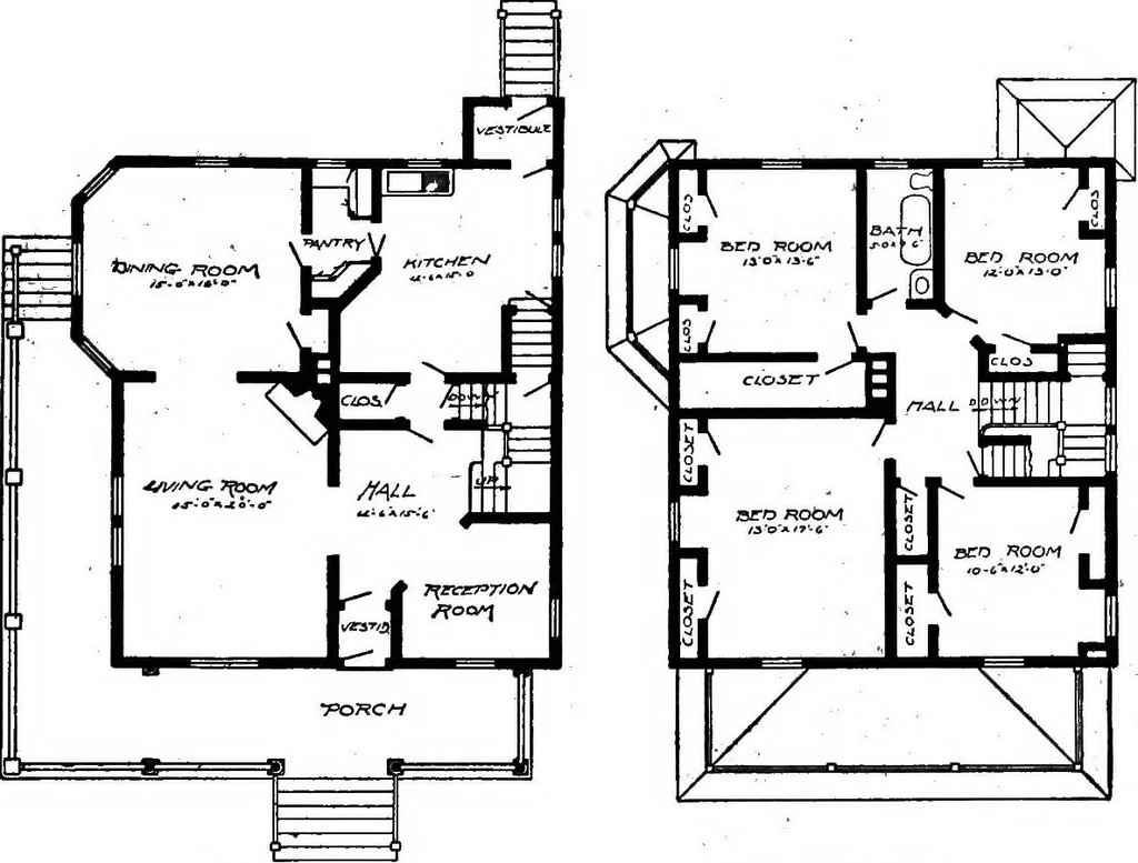 An illustration from Lumberman's house plan book : being a collection of one hundred absolutely new and attractive plans never before published, together with a selection of one hundred of our most popular houses published heretofore ... : 200 house plans, 1907, leaf 202