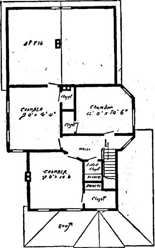 An illustration from Lumberman's house plan book : being a collection of one hundred absolutely new and attractive plans never before published, together with a selection of one hundred of our most popular houses published heretofore ... : 200 house plans, 1907, leaf 207