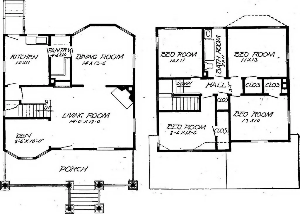 An illustration from Lumberman's house plan book : being a collection of one hundred absolutely new and attractive plans never before published, together with a selection of one hundred of our most popular houses published heretofore ... : 200 house plans, 1907, leaf 21