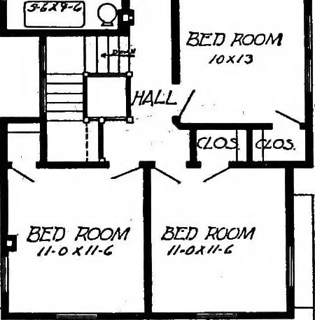 An illustration from Lumberman's house plan book : being a collection of one hundred absolutely new and attractive plans never before published, together with a selection of one hundred of our most popular houses published heretofore ... : 200 house plans, 1907, leaf 49