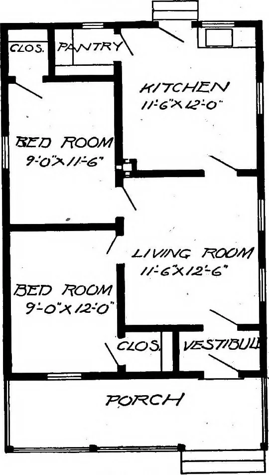 An illustration from Lumberman's house plan book : being a collection of one hundred absolutely new and attractive plans never before published, together with a selection of one hundred of our most popular houses published heretofore ... : 200 house plans, 1907, leaf 53