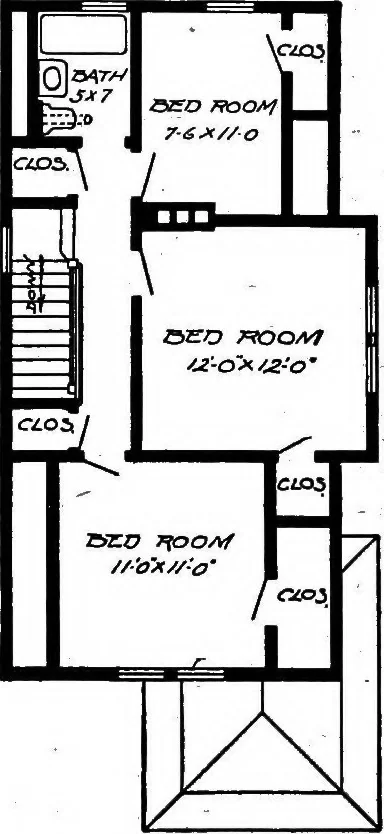 An illustration from Lumberman's house plan book : being a collection of one hundred absolutely new and attractive plans never before published, together with a selection of one hundred of our most popular houses published heretofore ... : 200 house plans, 1907, leaf 61