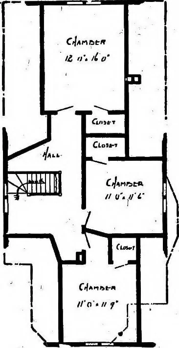 An illustration from Lumberman's house plan book : being a collection of one hundred absolutely new and attractive plans never before published, together with a selection of one hundred of our most popular houses published heretofore ... : 200 house plans, 1907, leaf 77