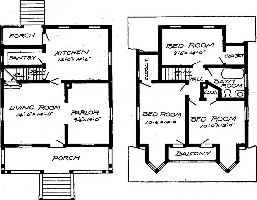An illustration from Lumberman's house plan book : being a collection of one hundred absolutely new and attractive plans never before published, together with a selection of one hundred of our most popular houses published heretofore ... : 200 house plans, 1907, leaf 79