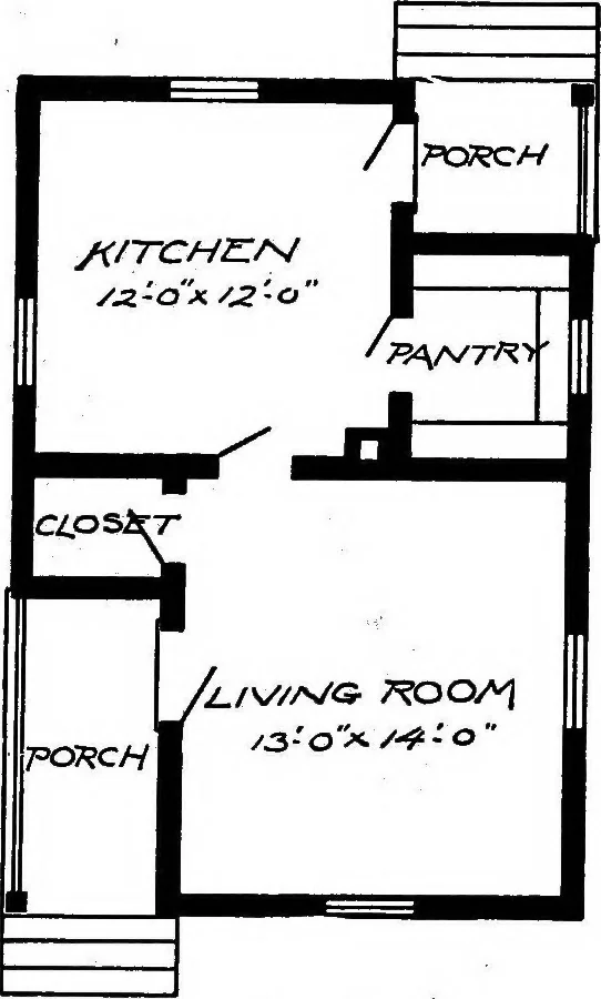 An illustration from Lumberman's house plan book : being a collection of one hundred absolutely new and attractive plans never before published, together with a selection of one hundred of our most popular houses published heretofore ... : 200 house plans, 1907, leaf 84