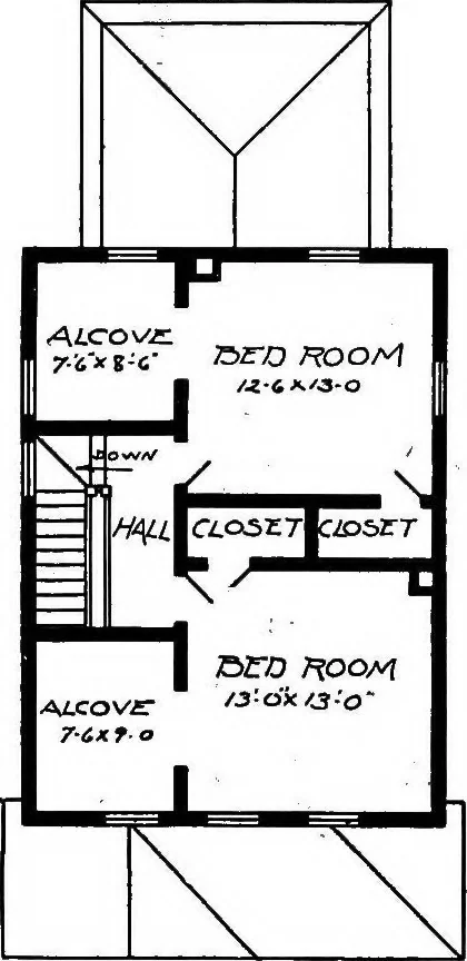An illustration from Lumberman's house plan book : being a collection of one hundred absolutely new and attractive plans never before published, together with a selection of one hundred of our most popular houses published heretofore ... : 200 house plans, 1907, leaf 89