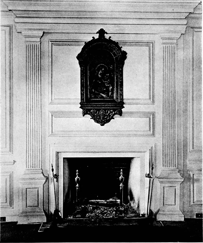 An illustration from Selected interiors of old houses in Salem and vicinity. Edited and published with the purpose of furthering a wider knowledge of the beautiful forms of domestic architecture developed during the time of the colonies and the early days of the Republic, 1916, leaf 12