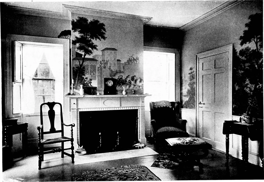 An illustration from Selected interiors of old houses in Salem and vicinity. Edited and published with the purpose of furthering a wider knowledge of the beautiful forms of domestic architecture developed during the time of the colonies and the early days of the Republic, 1916, leaf 38