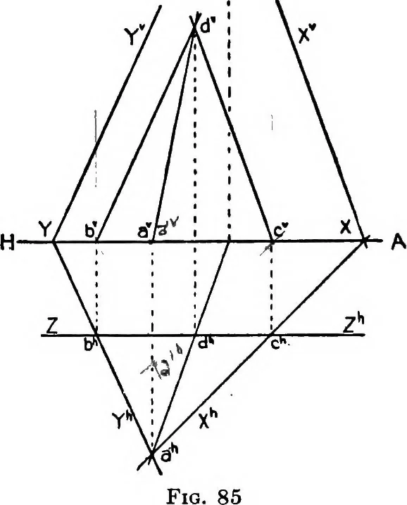 An illustration from Descriptive geometry, 1921, leaf 104