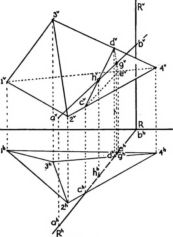 An illustration from Descriptive geometry, 1921, leaf 135