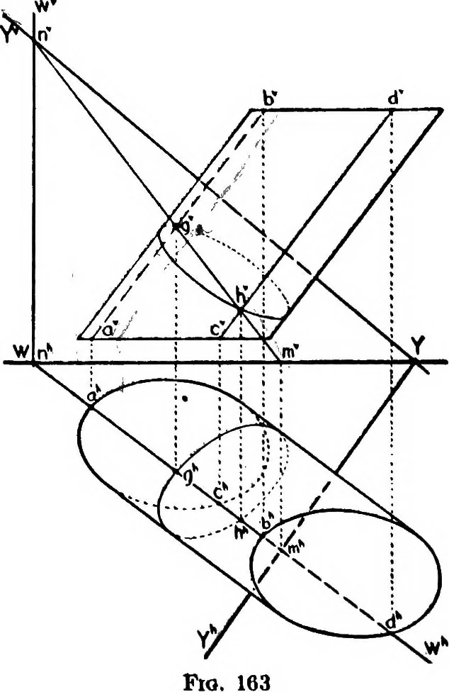 An illustration from Descriptive geometry, 1921, leaf 186