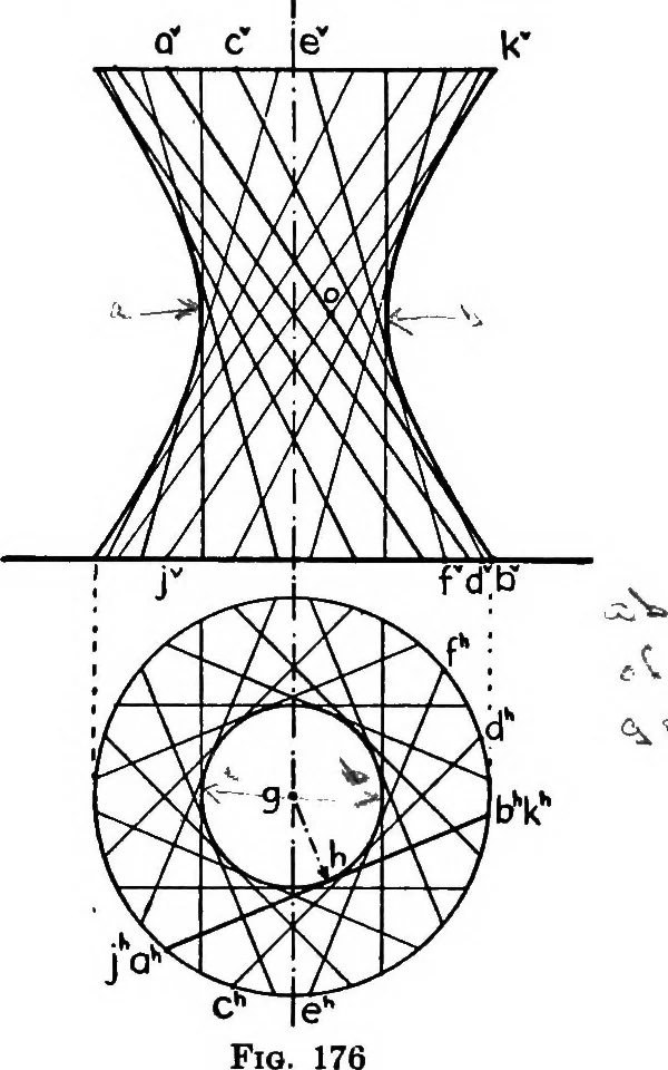 An illustration from Descriptive geometry, 1921, leaf 205