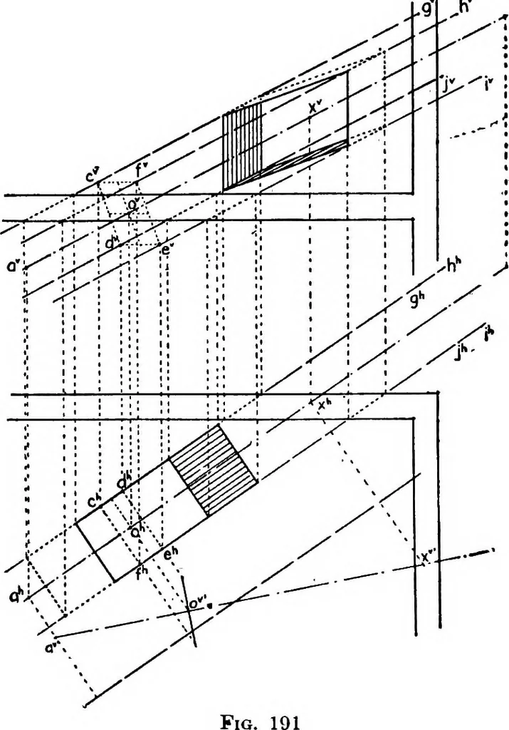 An illustration from Descriptive geometry, 1921, leaf 230