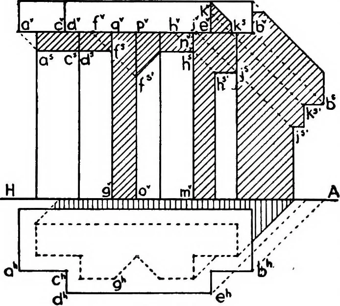 An illustration from Descriptive geometry, 1921, leaf 267