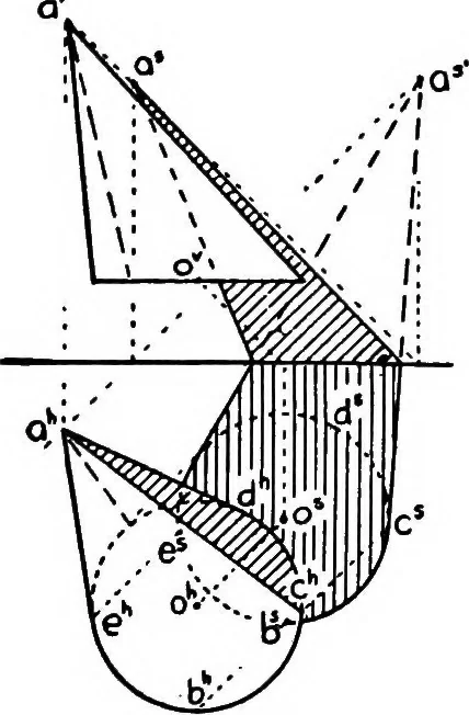 An illustration from Descriptive geometry, 1921, leaf 271