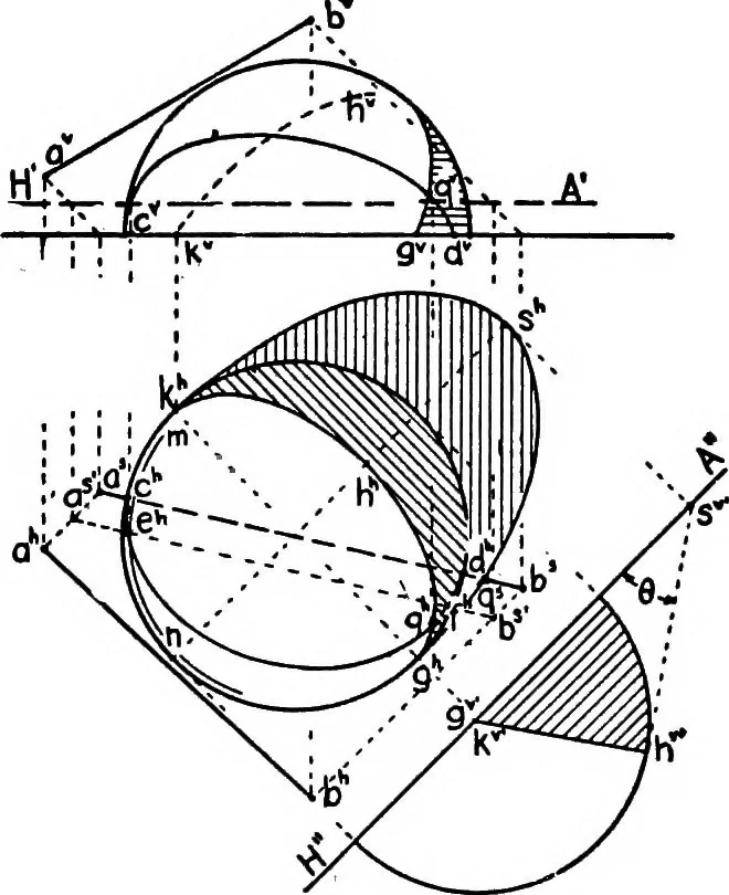 An illustration from Descriptive geometry, 1921, leaf 272