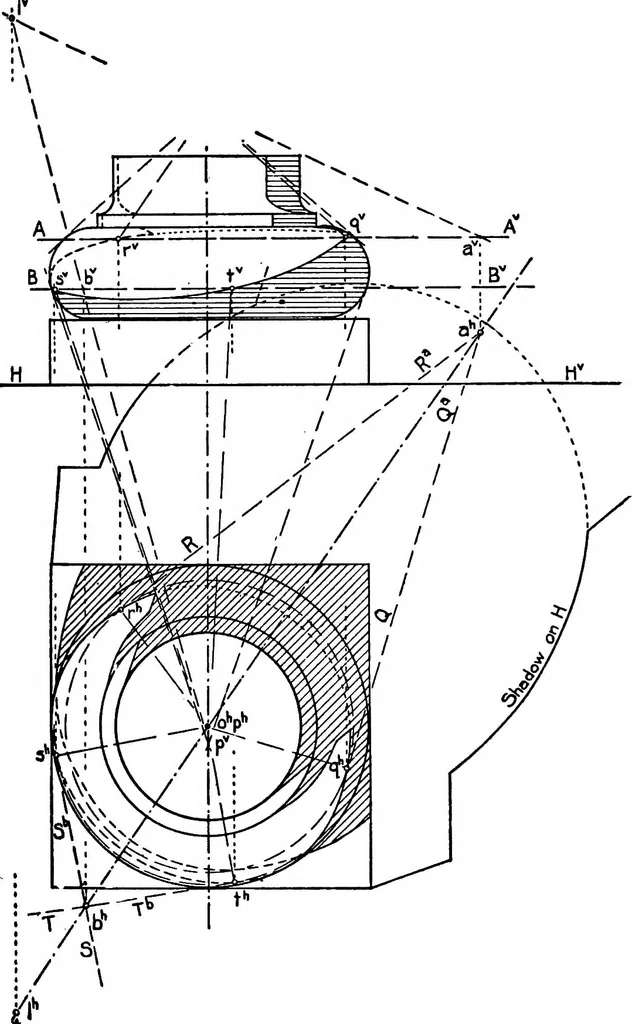 An illustration from Descriptive geometry, 1921, leaf 278