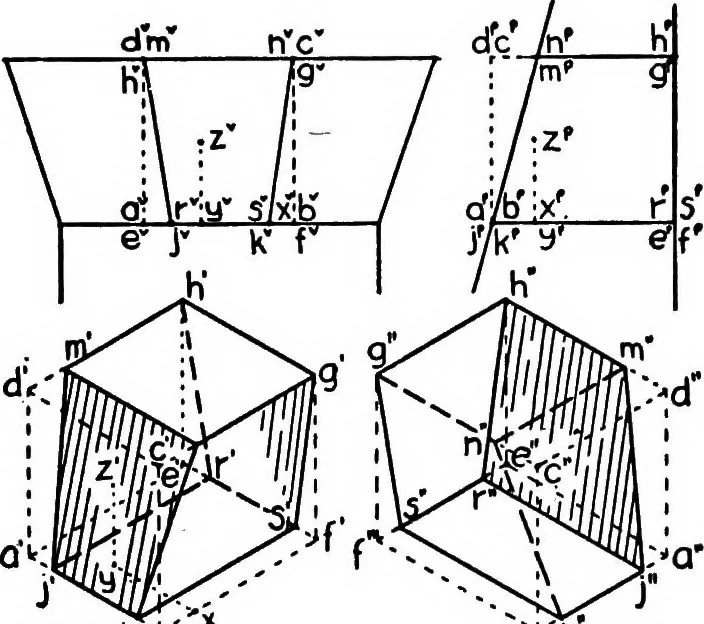 An illustration from Descriptive geometry, 1921, leaf 290
