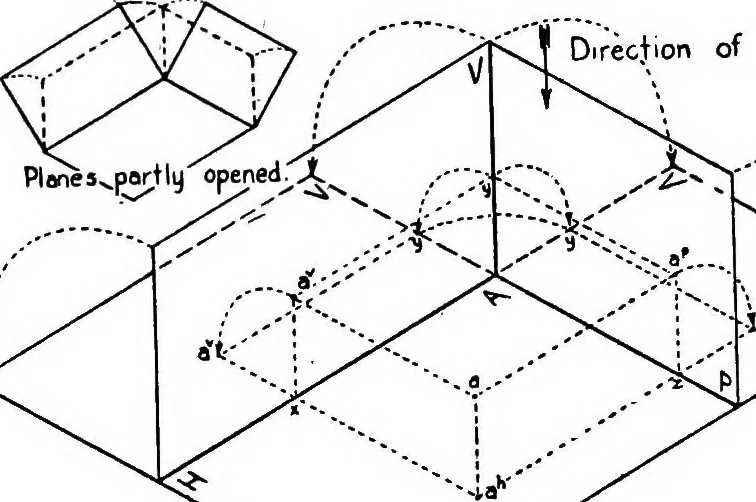 An illustration from Descriptive geometry, 1921, leaf 31