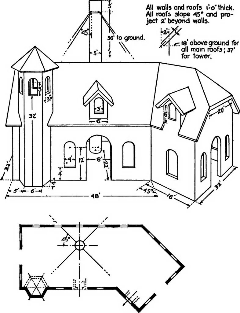 An illustration from Descriptive geometry, 1921, leaf 317