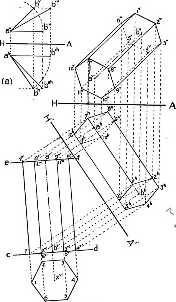 An illustration from Descriptive geometry, 1921, leaf 81