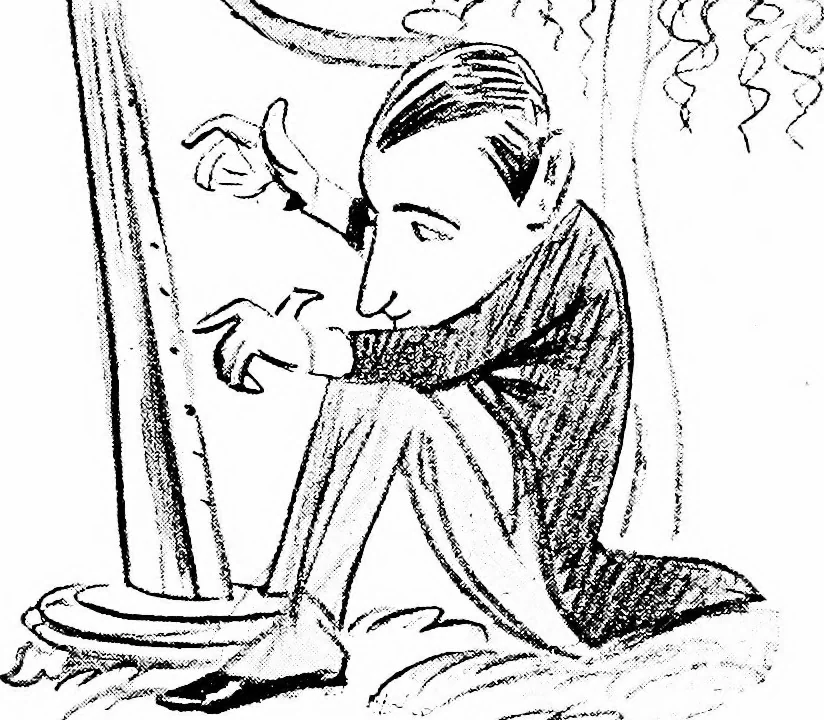 An illustration from Confessions of a caricaturist, 1917, leaf 40