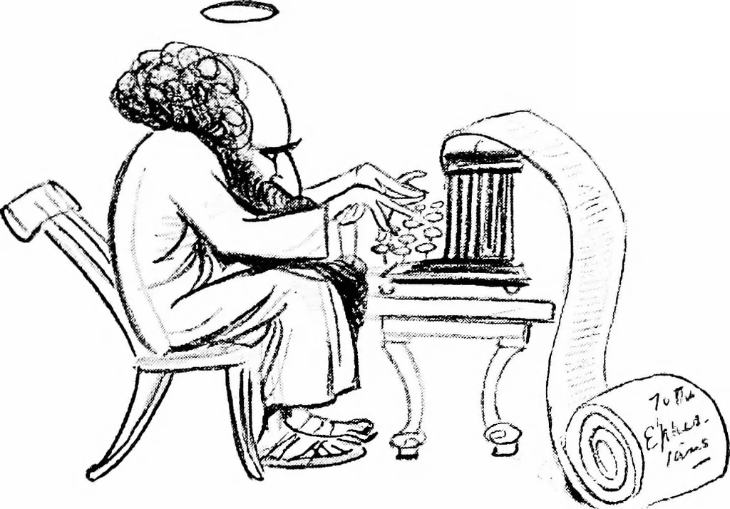 An illustration from Confessions of a caricaturist, 1917, leaf 70