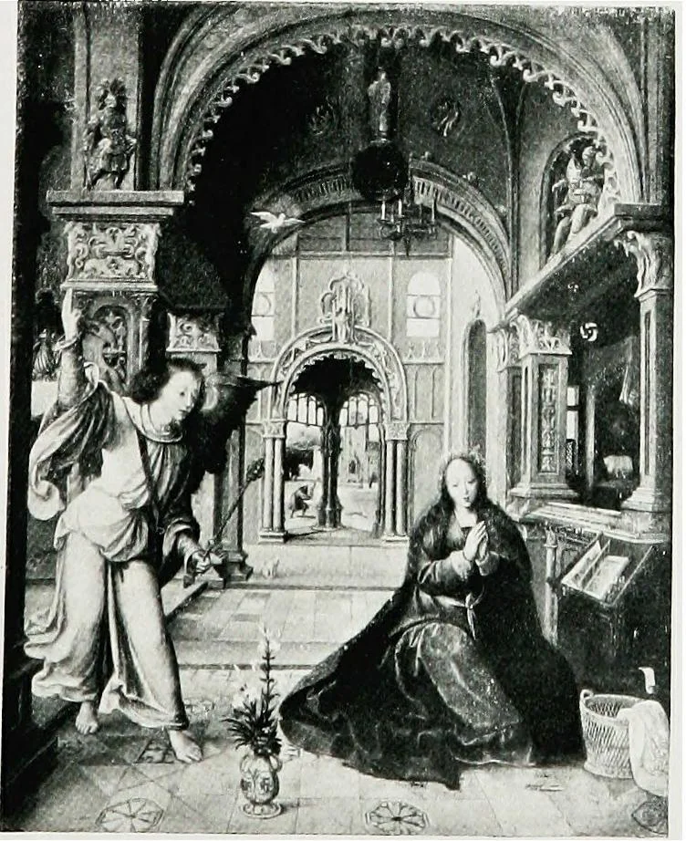 An illustration from A descriptive catalogue of the pictures in the Fitzwilliam museum, comp. largely from materials supplied by Sidney Colvin .., 1902, leaf 50