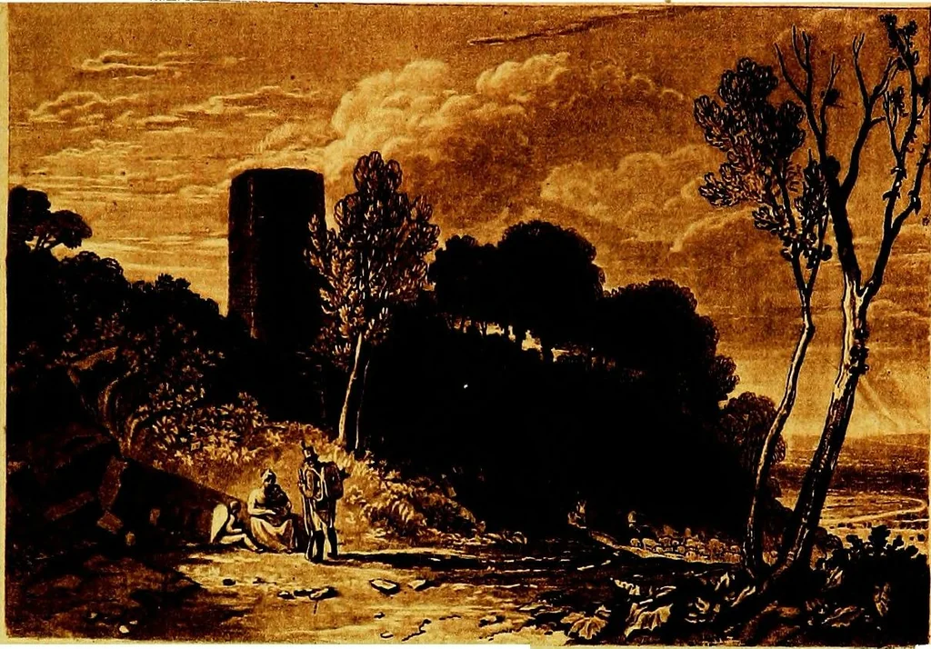 An illustration from A catalogue of the collection of prints from the Liber studiorum of Joseph Mallord William Turner, formed by the late Francis Bullard, of Boston, Massachusetts, and bequeathed by him to the Museum of fine arts in Boston, 1916, leaf 102