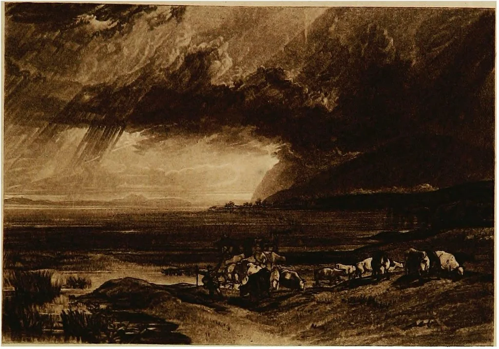 An illustration from A catalogue of the collection of prints from the Liber studiorum of Joseph Mallord William Turner, formed by the late Francis Bullard, of Boston, Massachusetts, and bequeathed by him to the Museum of fine arts in Boston, 1916, leaf 122