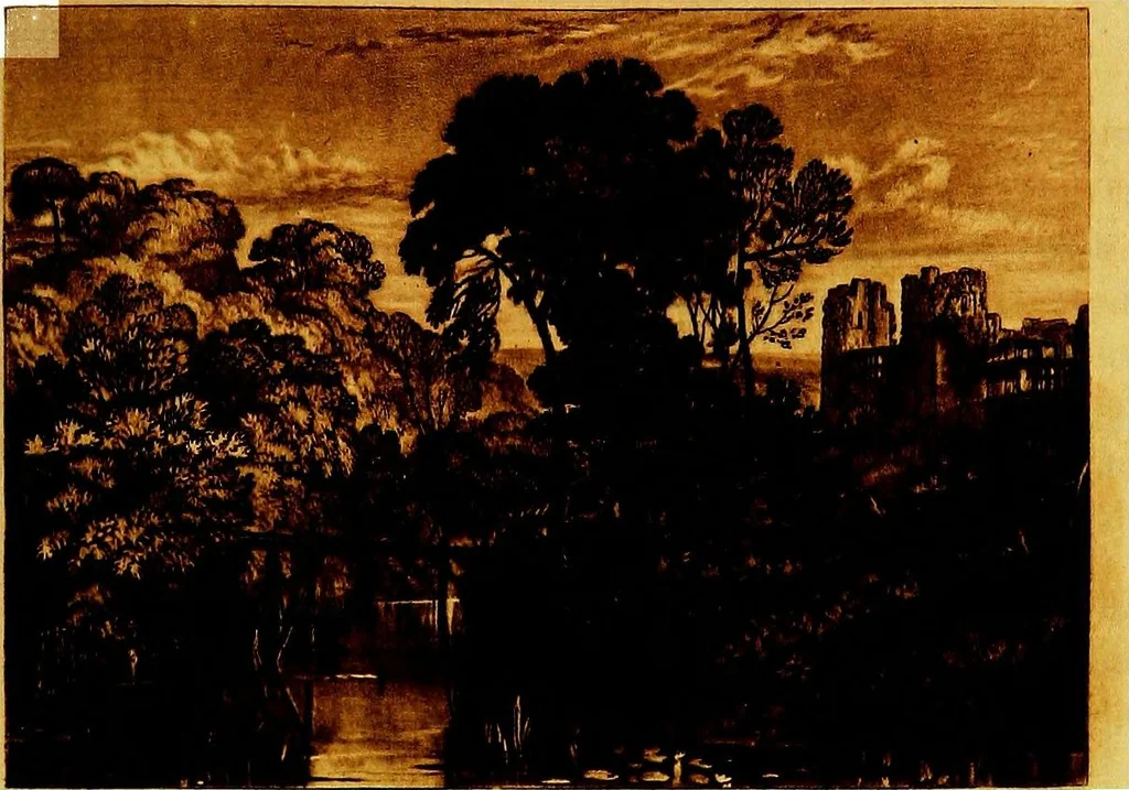 An illustration from A catalogue of the collection of prints from the Liber studiorum of Joseph Mallord William Turner, formed by the late Francis Bullard, of Boston, Massachusetts, and bequeathed by him to the Museum of fine arts in Boston, 1916, leaf 136