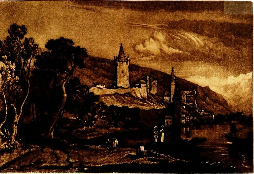 An illustration from A catalogue of the collection of prints from the Liber studiorum of Joseph Mallord William Turner, formed by the late Francis Bullard, of Boston, Massachusetts, and bequeathed by him to the Museum of fine arts in Boston, 1916, leaf 138