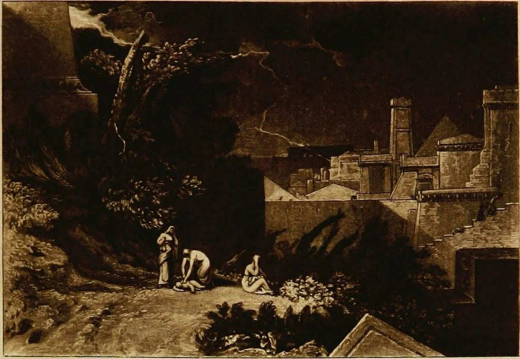 An illustration from A catalogue of the collection of prints from the Liber studiorum of Joseph Mallord William Turner, formed by the late Francis Bullard, of Boston, Massachusetts, and bequeathed by him to the Museum of fine arts in Boston, 1916, leaf 142